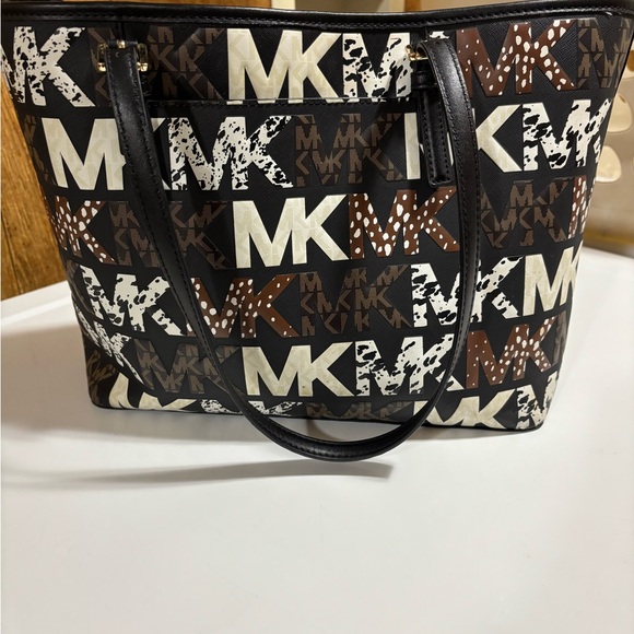 Michael Kors Black and Brown Logo Tote Bag - Picture 2 of 3